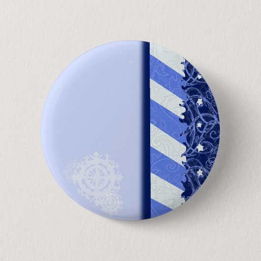 Het Blauw van de winter Ronde Button 5,7 Cm (Voorkant)