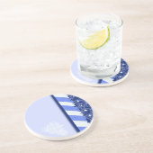 Het Blauw van de winter Zandsteen Onderzetter (Zijkant)