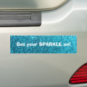 Het Blauw van Faux schittert Bumpersticker (Op auto)