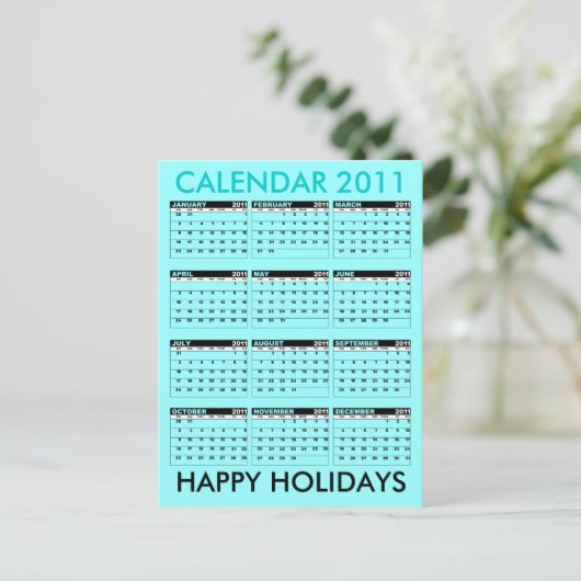 Het Blauw van het Briefkaart van de kalender 2011 (Staand voorkant)