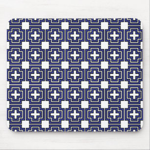 Het Blauw van kruisen & van Vierkanten - Mousepad Muismat
