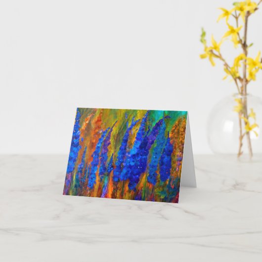 Het Blauw van riddersporen Kaart (Gele Bloem)