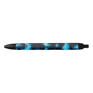 Het blauw verfrommelt zwarte inkt pen