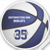 het blauw - witte basketbalteam bevoordeelt de par sticker (Voorkant)
