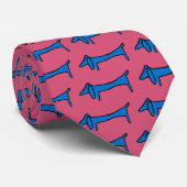 Het blauwe abstrct Doxie Dog Stropdas (Opgerold)