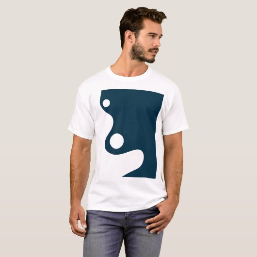Het blauwe achtergrondontwerp. t-shirt (Voorkant volledig)