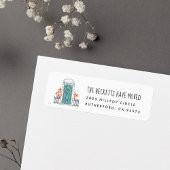 Het blauwe Adres van de Terugkeer van de Verplaats Etiket