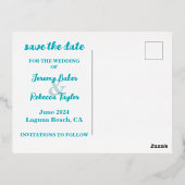 Het blauwe Afbeelding van de Grens sparen het Brie Folie Uitnodiging Briefkaart (Achterkant)