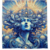 Het blauwe album Shower Curtain Douchegordijn (Voorkant)