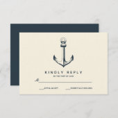 Het blauwe anker | Bruiloft RSVP (Voorkant / Achterkant)