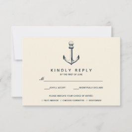 Het blauwe anker | Bruiloft RSVP met maaltijdkeuze