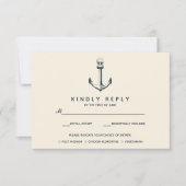 Het blauwe anker | Bruiloft RSVP met maaltijdkeuze Kaartje (Voorkant)