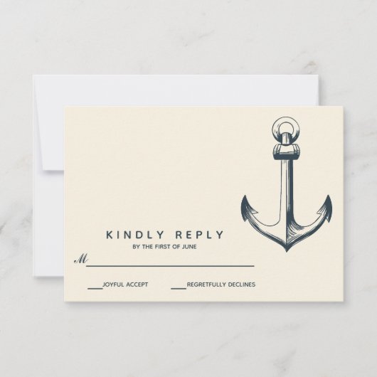 Het blauwe anker | Weddenschap RSVP (Voorkant)