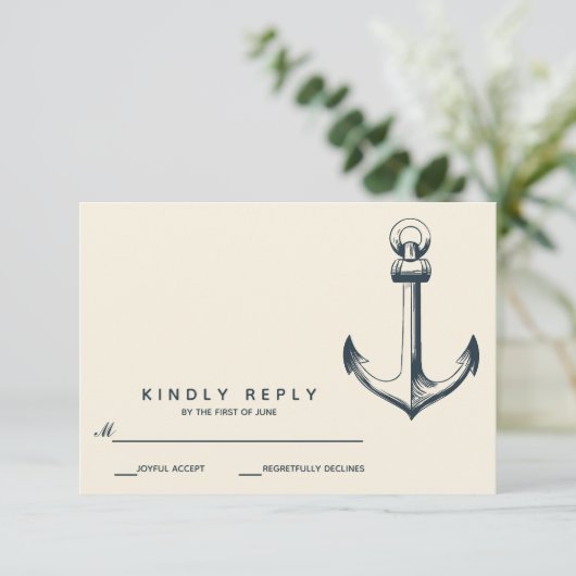 Het blauwe anker | Weddenschap RSVP (Staand voorkant)