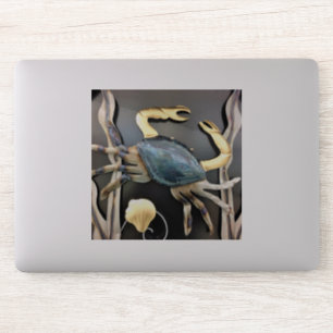 Het blauwe Art. van het Metaal van de Krab Sticker