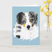 Het blauwe Australische Lege Wenskaart van de Kaart (Gele Bloem)