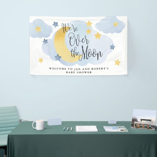 Het blauwe Baby shower van de Waterverf over de ma Spandoek (Beurs)