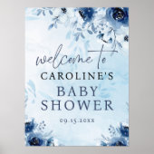 Het blauwe Baby shower van de Waterverf van de Jon Poster (Voorkant)