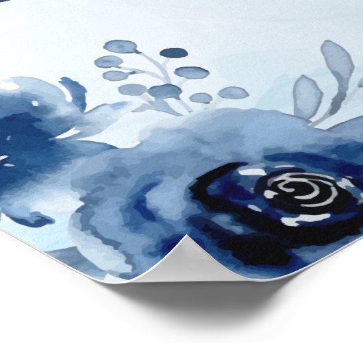 Het blauwe Baby shower van de Waterverf van de Jon Poster (Hoek)