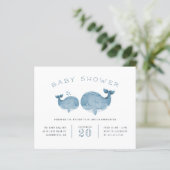 Het blauwe Baby shower van de Waterverf Whale Boy (Staand voorkant)