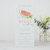 Het blauwe Baby shower van onze kleine Melon Water Kaart (Staand voorkant)