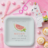 Het blauwe Baby shower van onze kleine Melon Water Papieren Bordje (Feest)