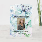 Het blauwe BegrafenisProgramma van Vlinders Programma (Voorkant)