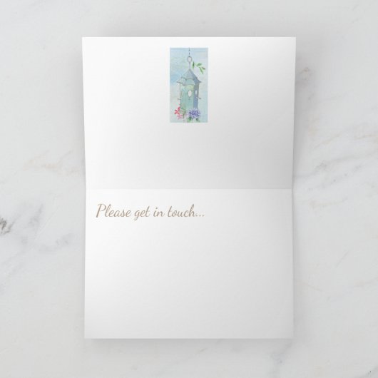 Het blauwe Bloemen Denken ` aan u' Kaart (Binnen)