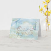 Het blauwe Bloemen Denken ` aan u' Kaart (Gele Bloem)