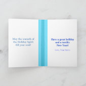 Het blauwe Boek van de Plaid Feestdagen Kaart (Binnen)