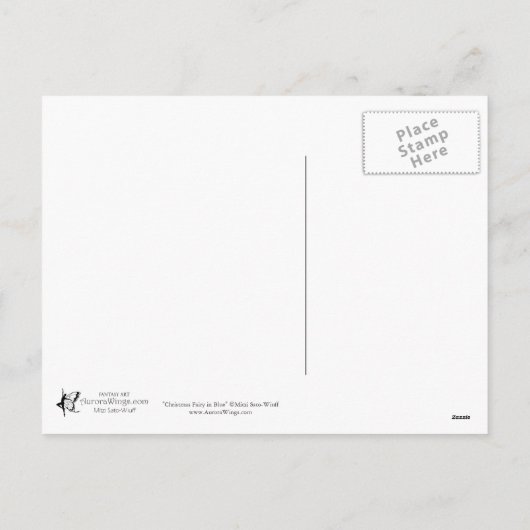 Het blauwe Briefkaart van de Fee van Kerstmis (Achterkant)