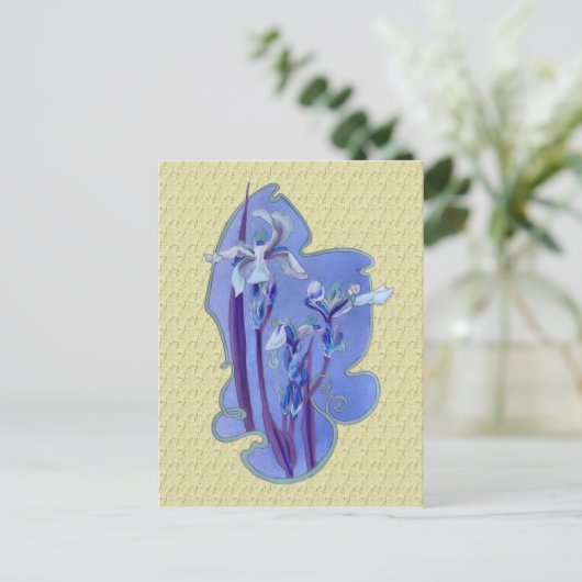 Het blauwe Briefkaart van het Ontwerp van de Kunst (Staand voorkant)