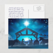Het blauwe Briefkaart van Kerstmis van de Geboorte (Voorkant / Achterkant)