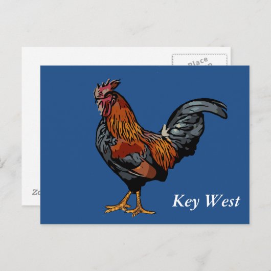 Het blauwe Briefkaart van Key West van de Haan (Voorkant / Achterkant)