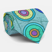 Het Blauwe Cirkelpatroon van de Retro van de Grung Stropdas (Opgerold)