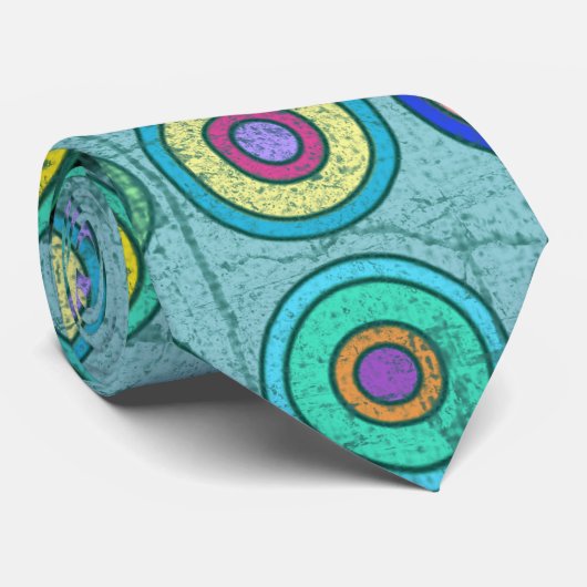 Het Blauwe Cirkelpatroon van de Retro van de Grung Stropdas (Opgerold)