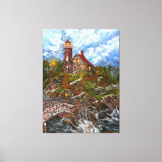 "Het blauwe deurlicht" Canvas Afdruk (Voorkant)