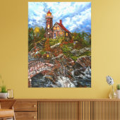 "Het blauwe deurlicht" Canvas Afdruk (Insitu (Woonkamer))