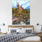 "Het blauwe deurlicht" Canvas Afdruk (Insitu (Slaapkamer))