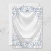 Het Blauwe Doopsel die van het baby Wit Satijn Kaart (Achterkant)