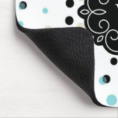 Het blauwe en Gele Monogram van het Patroon van Muismat (Hoek)