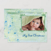 Het blauwe en Groene Briefkaart van de Foto van (Voorkant / Achterkant)