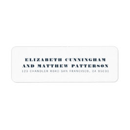 Het blauwe en Moderne Minimale Adres van de Wendel Etiket