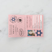 Het blauwe en Roze Paspoort van Mitzvah van de (Binnen)