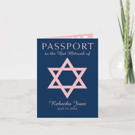 Het blauwe en Roze Paspoort van Mitzvah van de