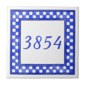 Het blauwe en Witte Aantal van het Tegeltje (Voorkant)