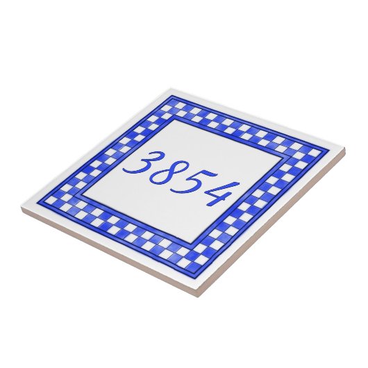 Het blauwe en Witte Aantal van het Tegeltje (Zijkant)