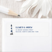 Het blauwe en Witte Adres van de Terugkeer van vuu Etiket (Insitu)