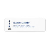 Het blauwe en Witte Adres van de Terugkeer van vuu Etiket (Voorkant)