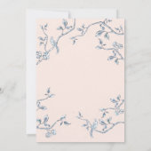 Het Blauwe en witte Franse Toile sparen de datum Kaart (Achterkant)